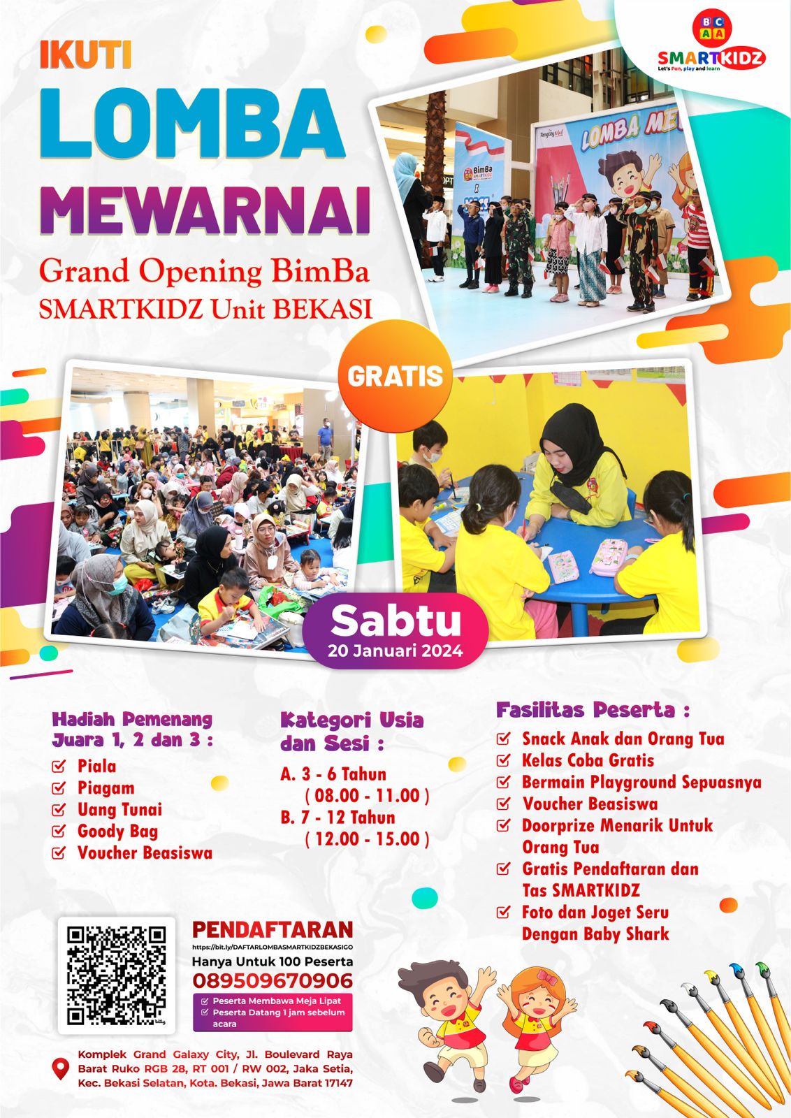 LOMBA MEWARNAI, GRAND OPENING BIMBA SMARTKIDZ BEKASI.