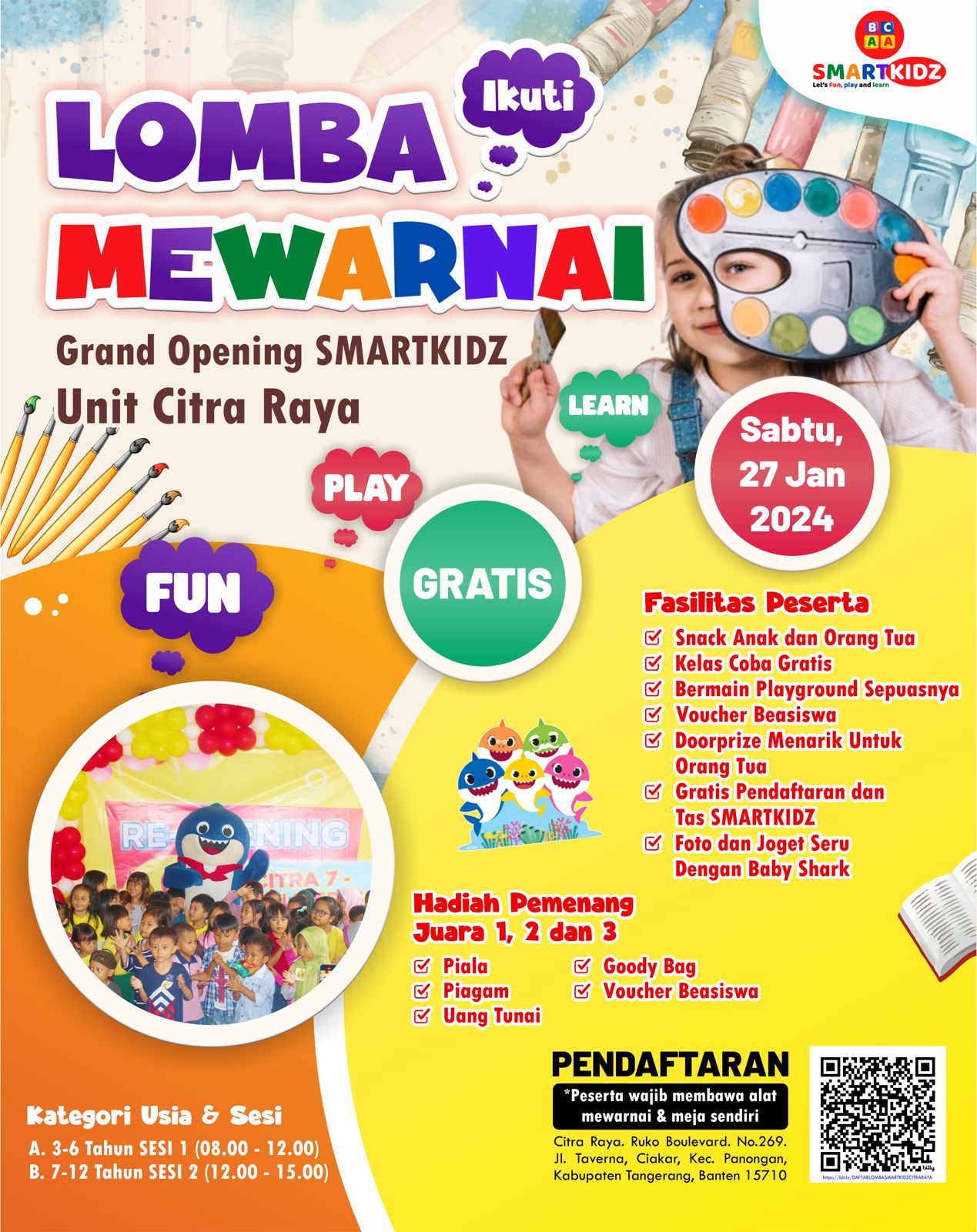 LOMBA MEWARNAI, GRAND OPENING BIMBA SMARTKIDZ CITRA RAYA,CIKUPA.